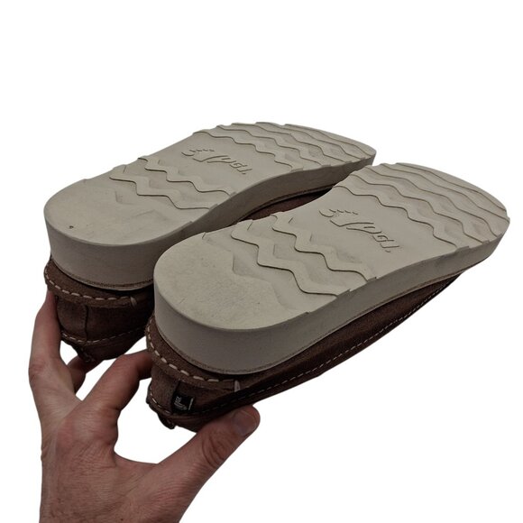 YOGI Shoes Mens Size 12 EU 46 Brown Suede Moc Toe Wedge Sole Lace Up 6658 - Picture 7 of 13